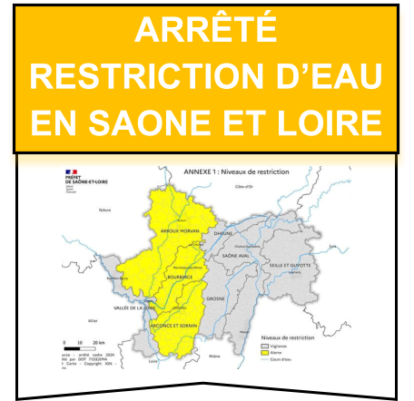 ArrêtÉ  restriction d’eau en saone et loire
